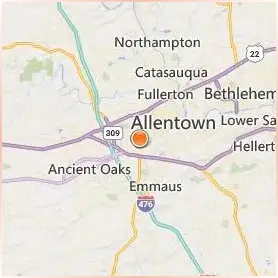 Cedar Crest College Location Map