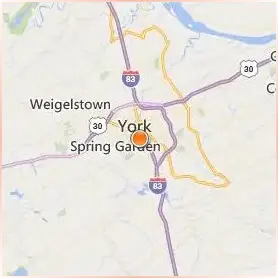 York College of Pennsylvania Location Map